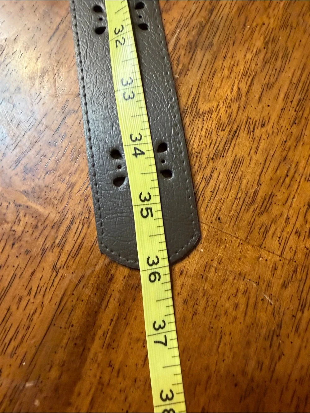 Women's Brown Leather Floral Cutout Belt with Double Ring Buckle